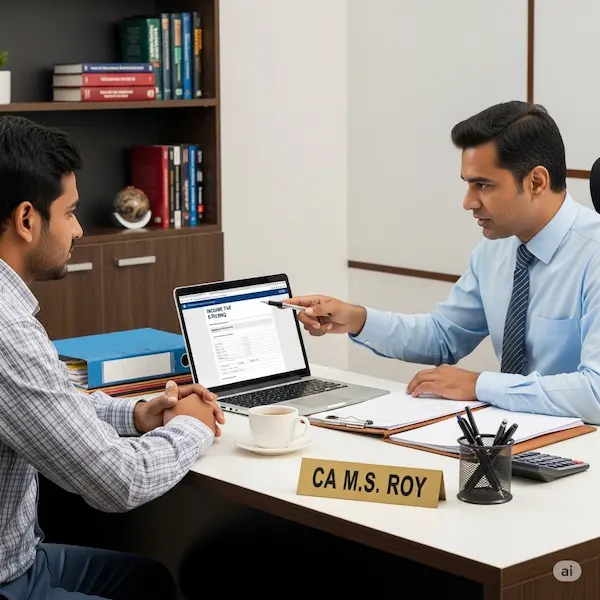 CA assisting with online income tax return filing in India