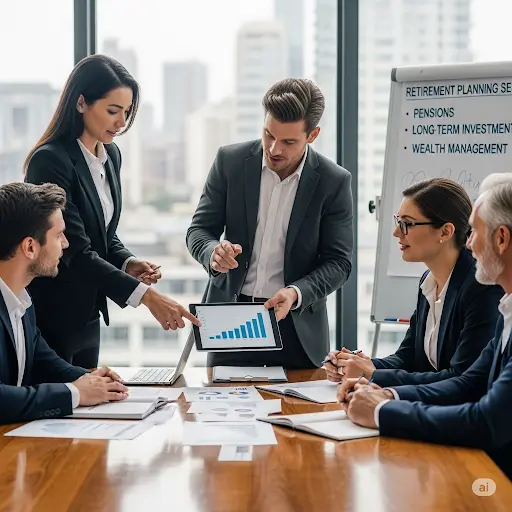 “Retirement planning services including pensions and long-term investments”