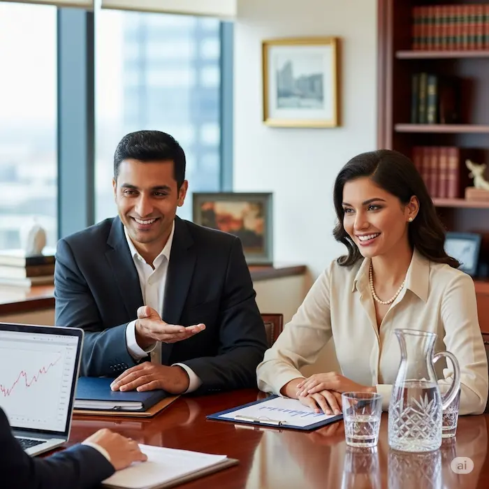 Happy client satisfied with the services of business advisory