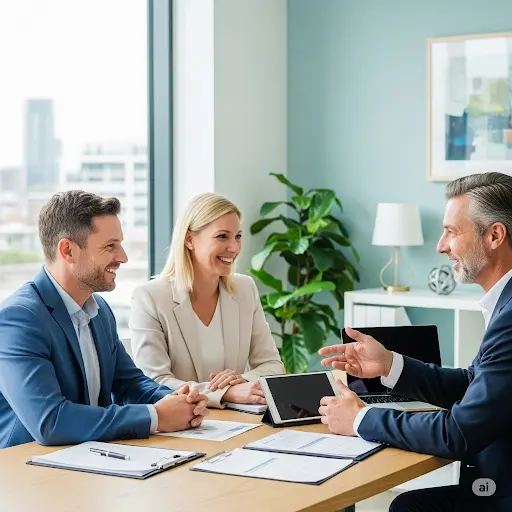 Happy women smiling on getting the investment services