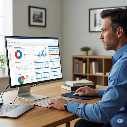 Virtual CFO preparing MIS and financial performance reports