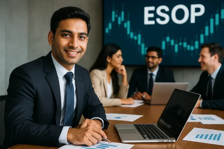 Corporate employees collaborating on ESOP taxation and compliance