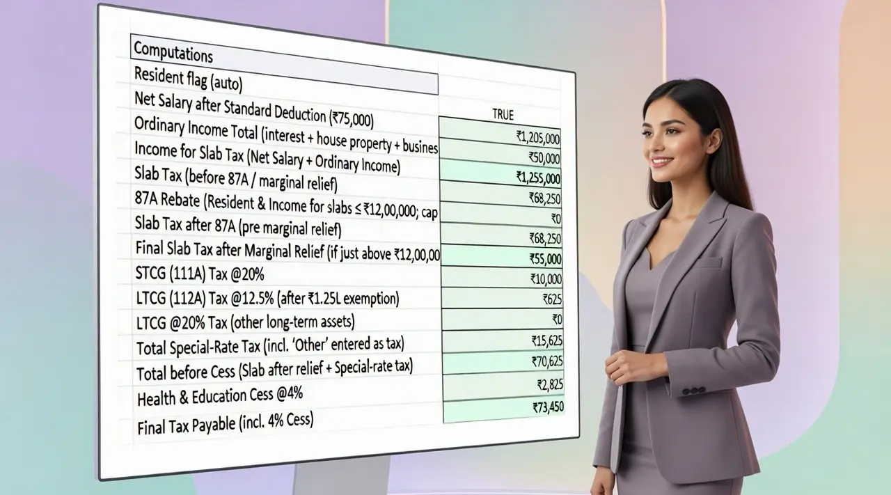 Income Tax Calculator AY 2026–27 free Excel download