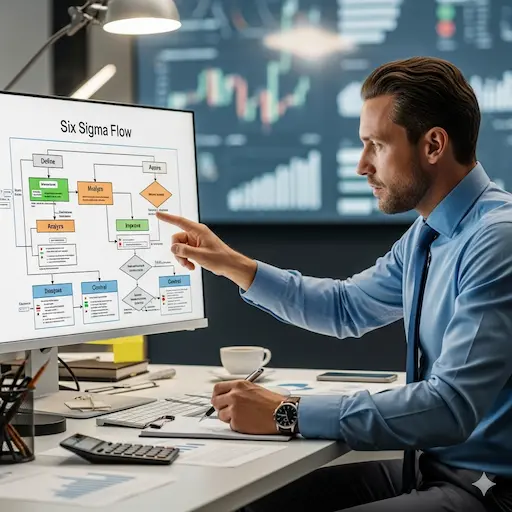 Professional is analyzing the six sigma diagram