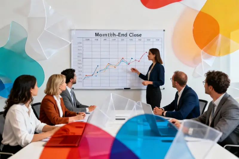 professional review the financial dashboard on completion of month-end close