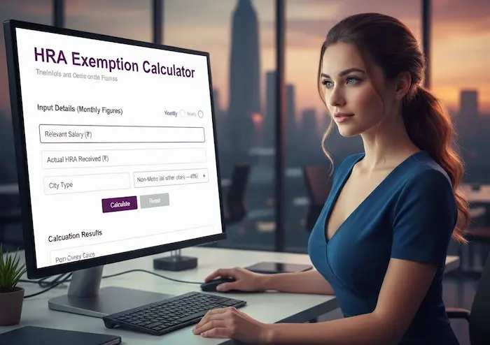 HRA exemption calculator India – monthly and yearly view