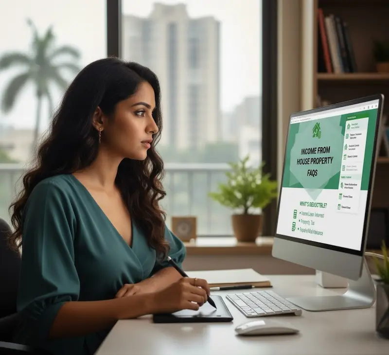 FAQs on Income from House Property is being read by women profession on her computer