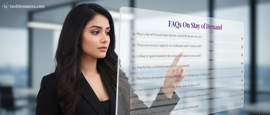 Stay of demand under Section 220(6) of the Income Tax Act explained through FAQs