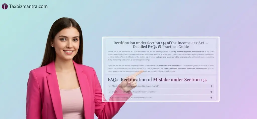 Rectification Under Section 154 – Income Tax FAQs-Taxbizmantra