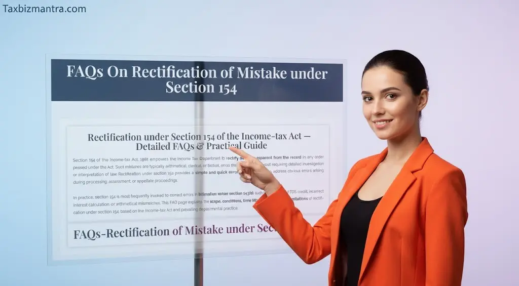 Rectification Under Section 154 – Income Tax FAQs-Taxbizmantra
