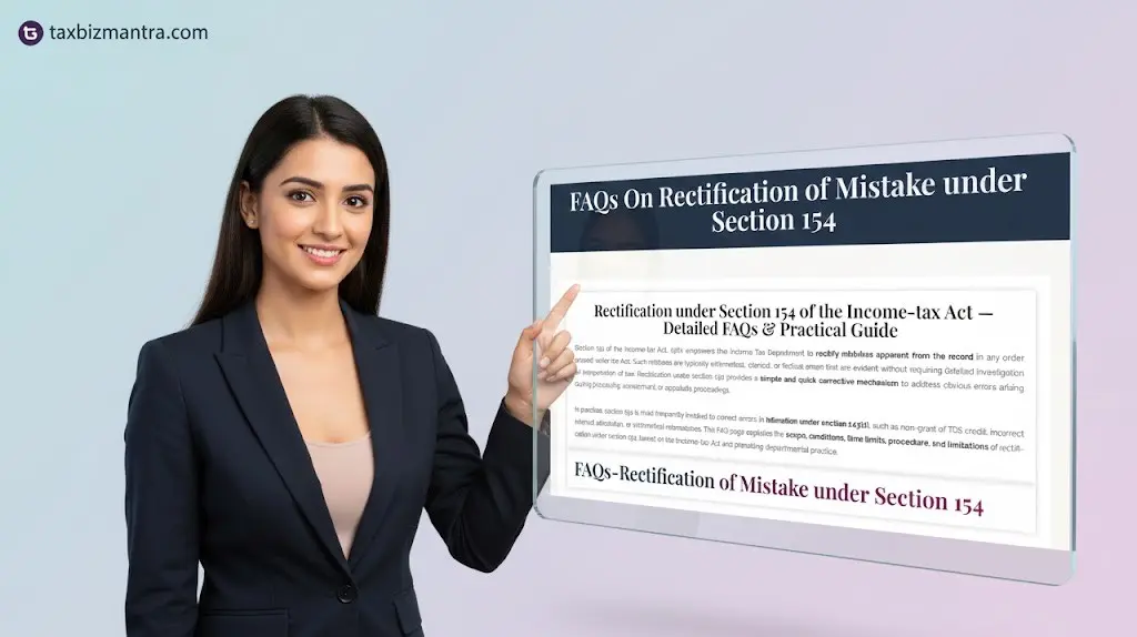 FAQs on rectification under Section 154 for correcting income tax errors
