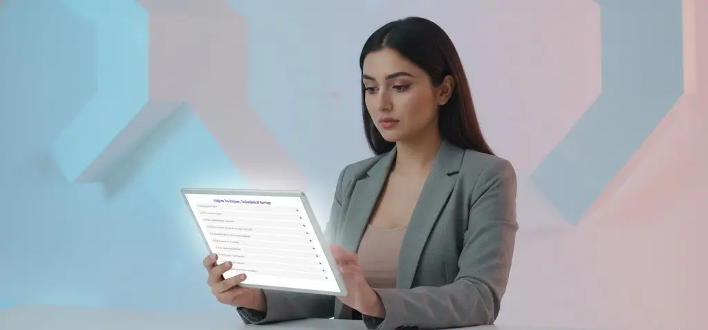 Indian professional reviewing income tax regime and deductions on a digital document