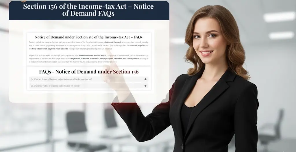 Income tax demand notice under Section 156 showing recovery and compliance process