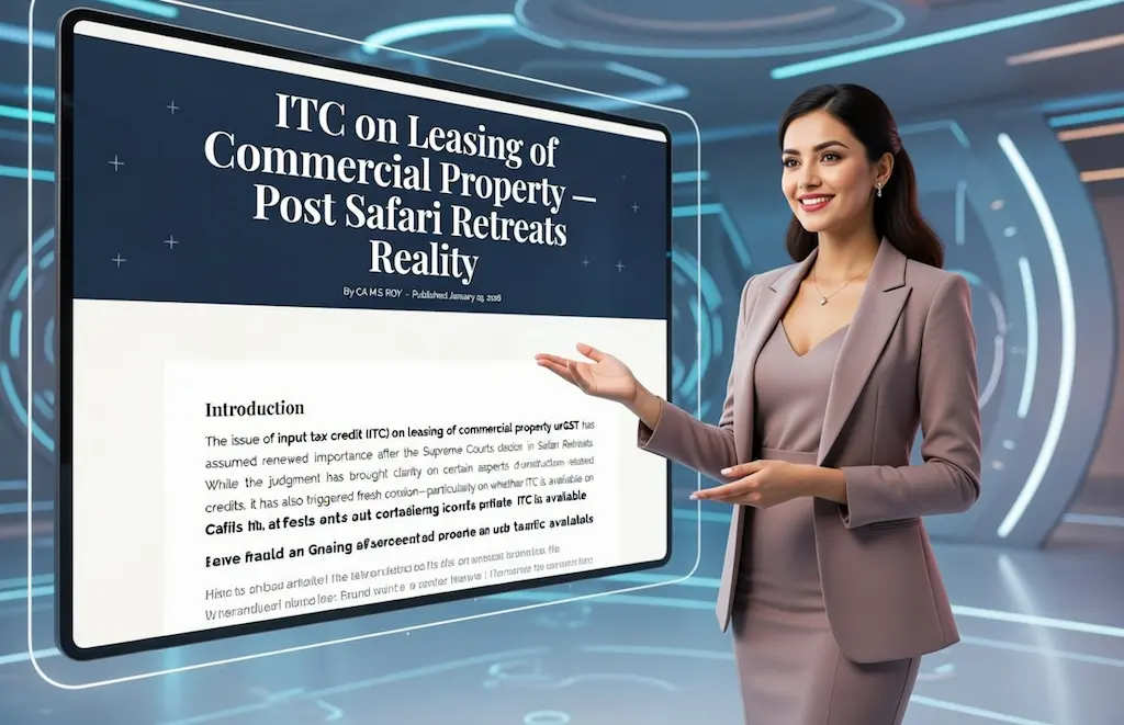 ITC on Leasing of Commercial Property gst input credit