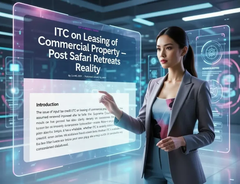 GST ITC on lease rentals of commercial property after Safari Retreats Supreme Court ruling