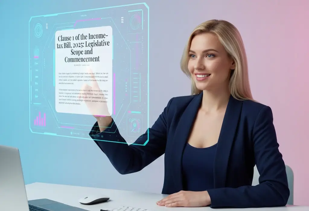 Illustration showing an expert presenting legislative scope of the Income-tax Bill, 2025