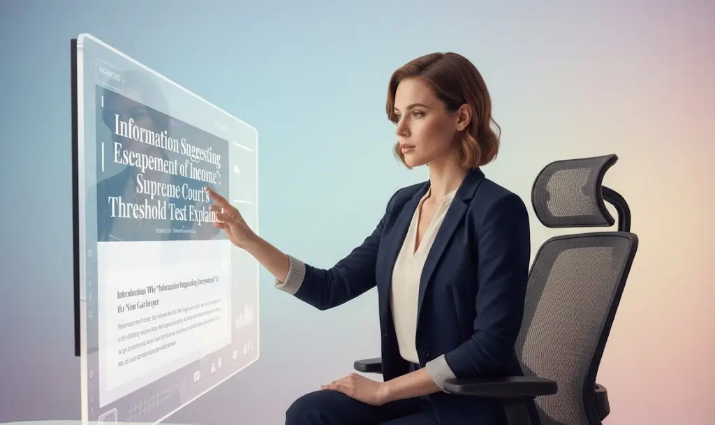 “Presenter explaining reassessment law and Supreme Court threshold test under income tax”