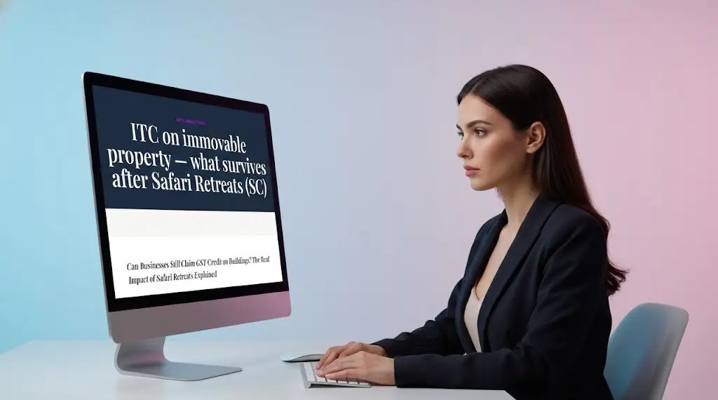 Professional reading GST input tax credit on immovable property