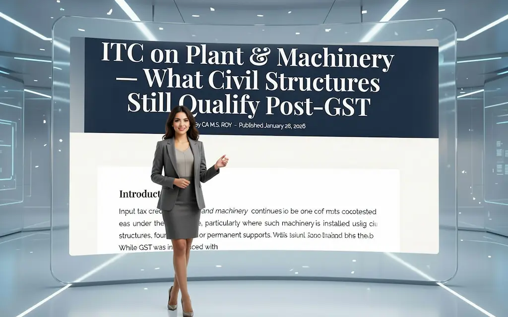 Section 17(5) of CGST Act showing statutory exclusions for civil structures and foundations from ITC