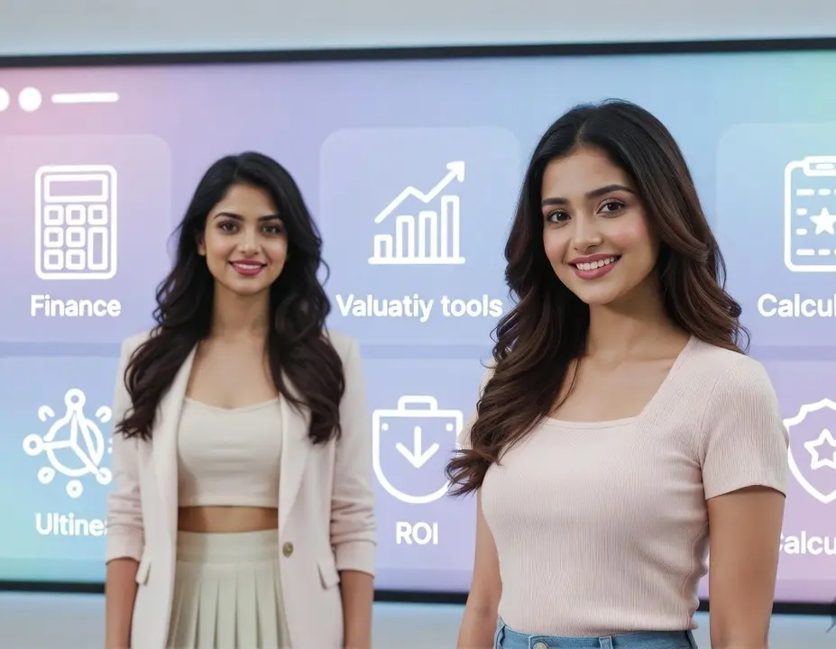 business analysis dashboard with free online finance calculators and financial charts