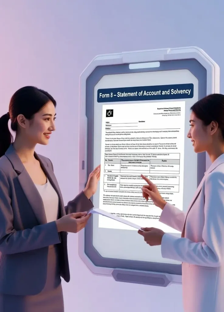 LLP Form 8 screen on tablet device