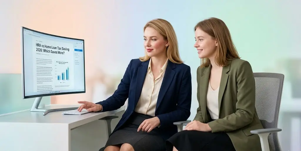 Salaried employees discussing HRA vs home loan tax saving 2026 strategy in India