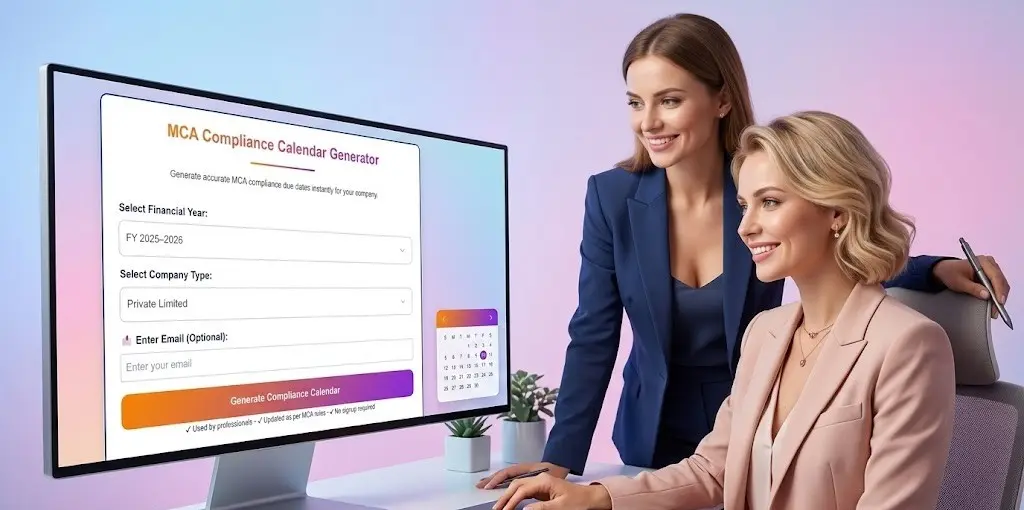 MCA Compliance Calendar Generator online tools