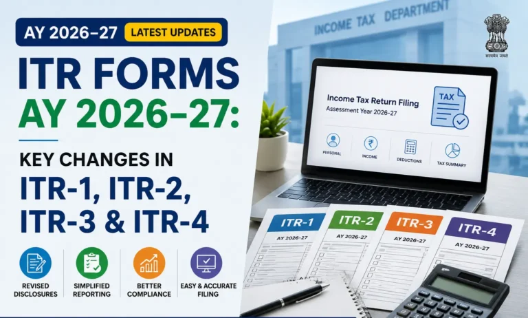 ITR Forms AY 2026-27 key changes in ITR-1, ITR-2, ITR-3 and ITR-4 explained