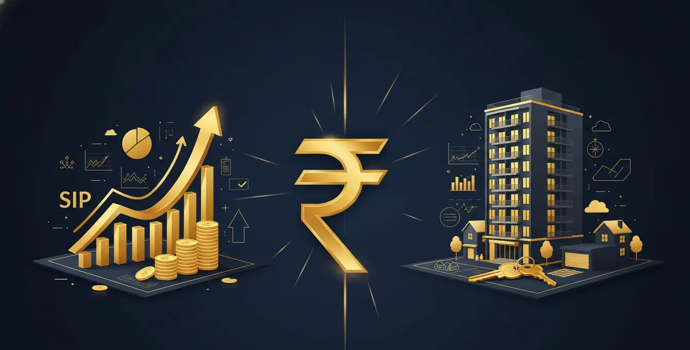 SIP vs real estate investment comparison in India showing wealth creation potential