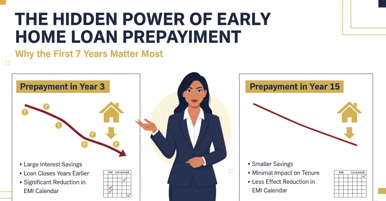 Early home loan prepayment amortisation benefit illustration