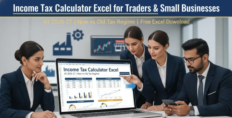Income Tax Calculator Excel for Traders and Small Businesses AY 2026-27 New Tax Regime