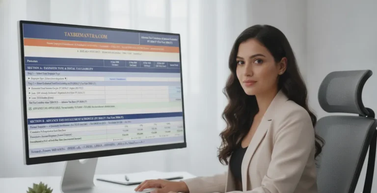 Advance Tax Calculator Excel FY 2026-27 Free Download for 44AD and 44ADA Taxpayers
