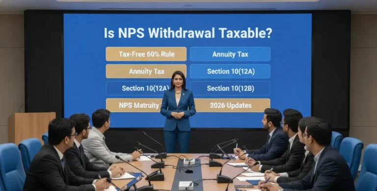 NPS taxability explained showing withdrawal, maturity and annuity tax rules in India