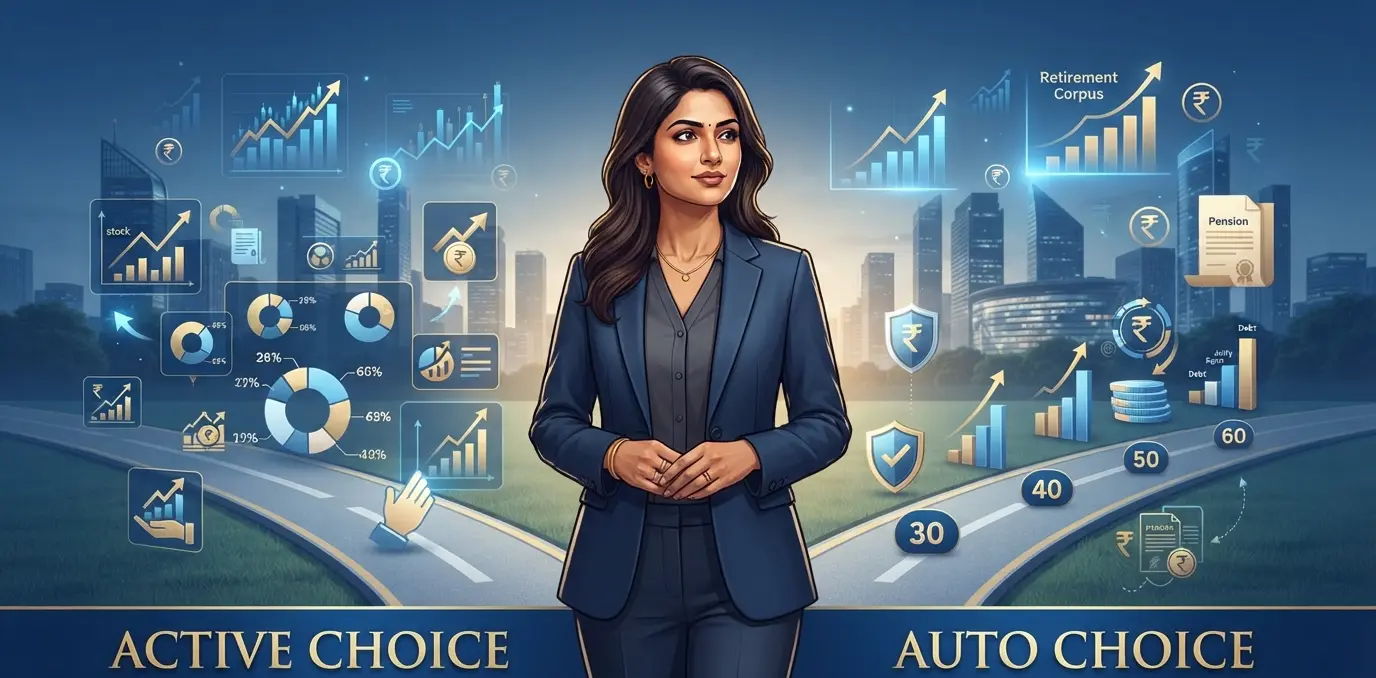 Comparison of NPS Active Choice and Auto Choice investment options under the National Pension System for retirement planning in India