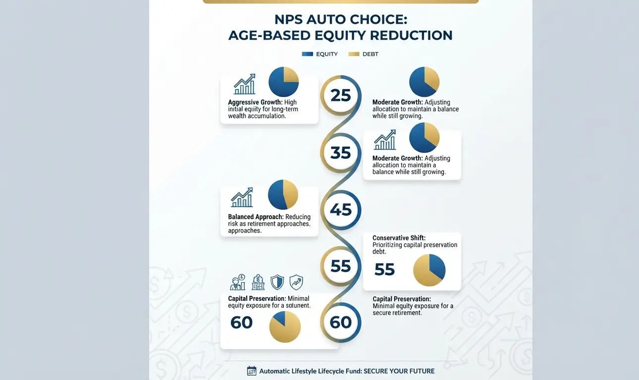 NPS Auto Choice lifecycle funds LC25 LC50 LC75 and Balanced Life Cycle Fund BLC comparison
