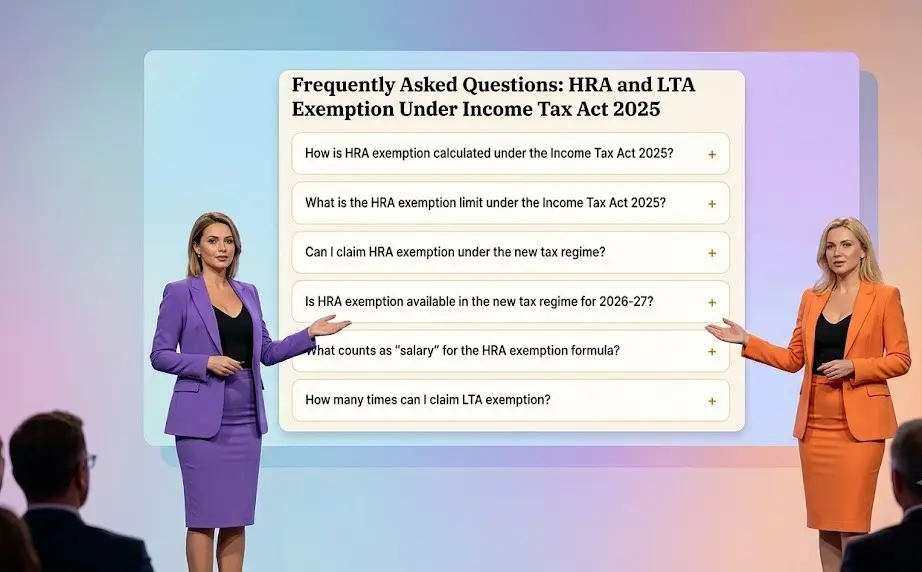 Frequently asked questions about HRA and LTA exemption under Income Tax Act 2025