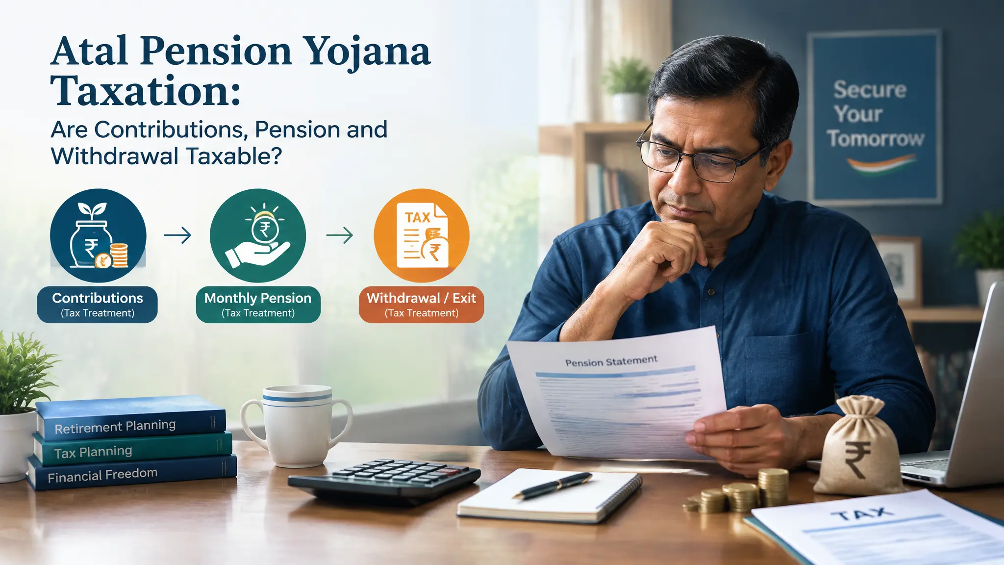 Atal Pension Yojana taxation of contributions pension and withdrawal