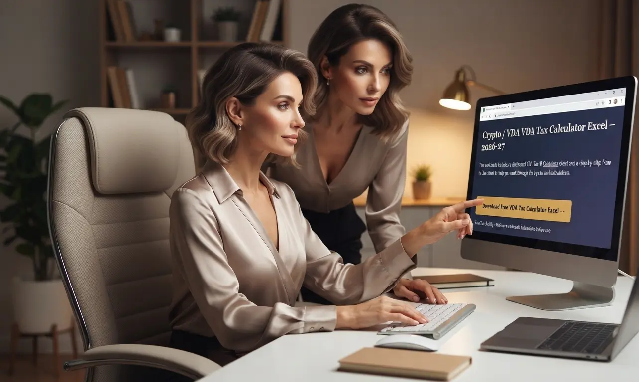Download Crypto / VDA Tax Calculator Excel template for 2026–27