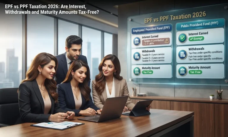Corporate employees comparing EPF and PPF taxation, interest, withdrawals and maturity