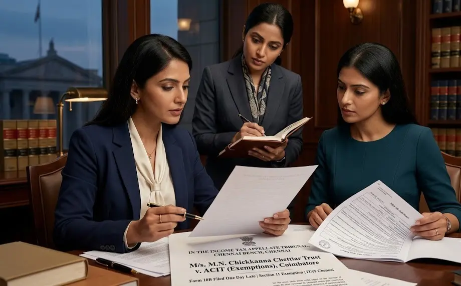 Form 10B filed one day late and Section 11 exemption ITAT Chennai ruling