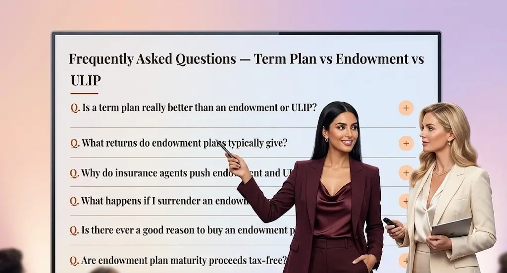 Frequently asked questions about term plans, endowment plans and ULIPs