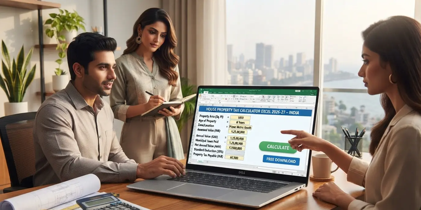 House property tax calculation Excel template