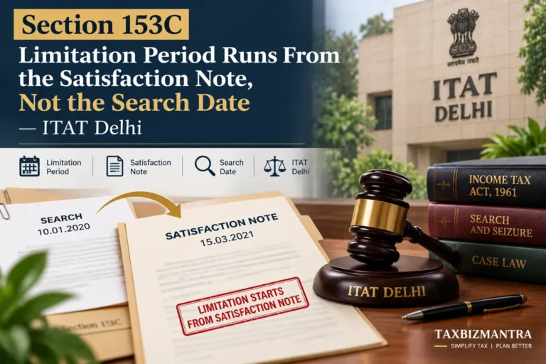 Section 153C limitation period runs from satisfaction note, not search date – ITAT Delhi