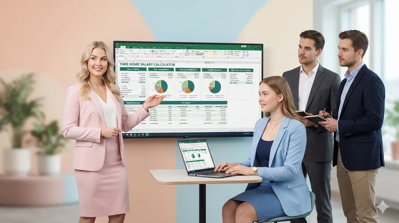 Take Home Salary Calculator Excel Template for calculating in-hand salary