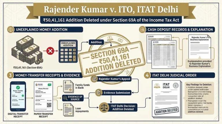 Cash deposit addition under Section 69A deleted by ITAT Delhi in Rajender Kumar v. ITO.